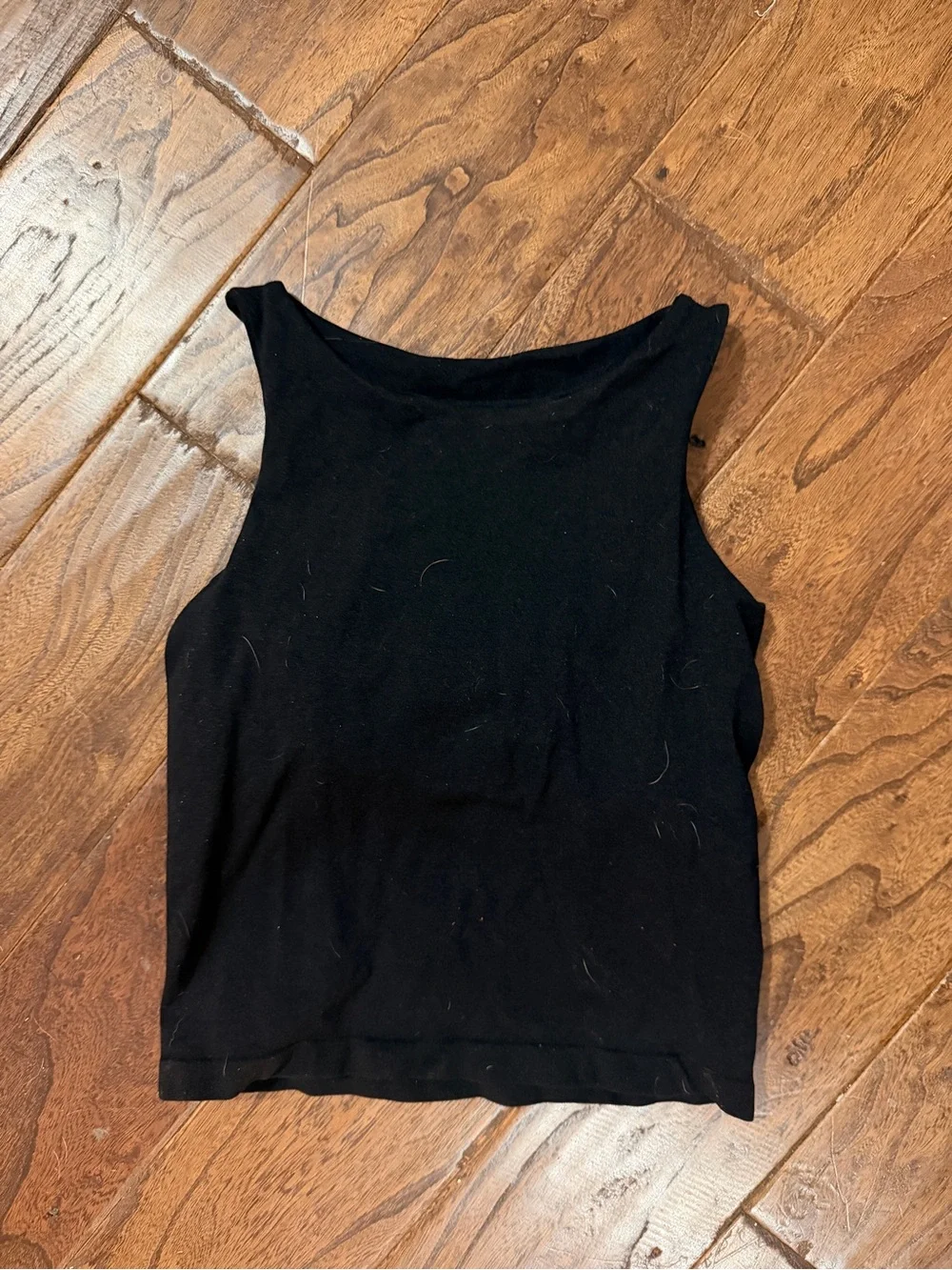 Free People Black Ribbed Tank Top